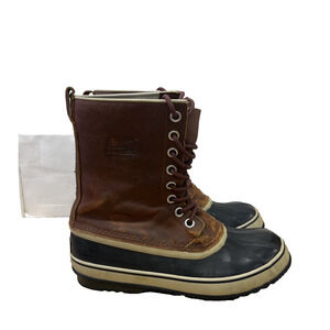 Sorel Premium Duck Boots Womens 11 Brown Waterproof Leather (NL1718-206) Rubber